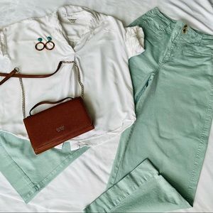 Teal Wide leg cotton pants